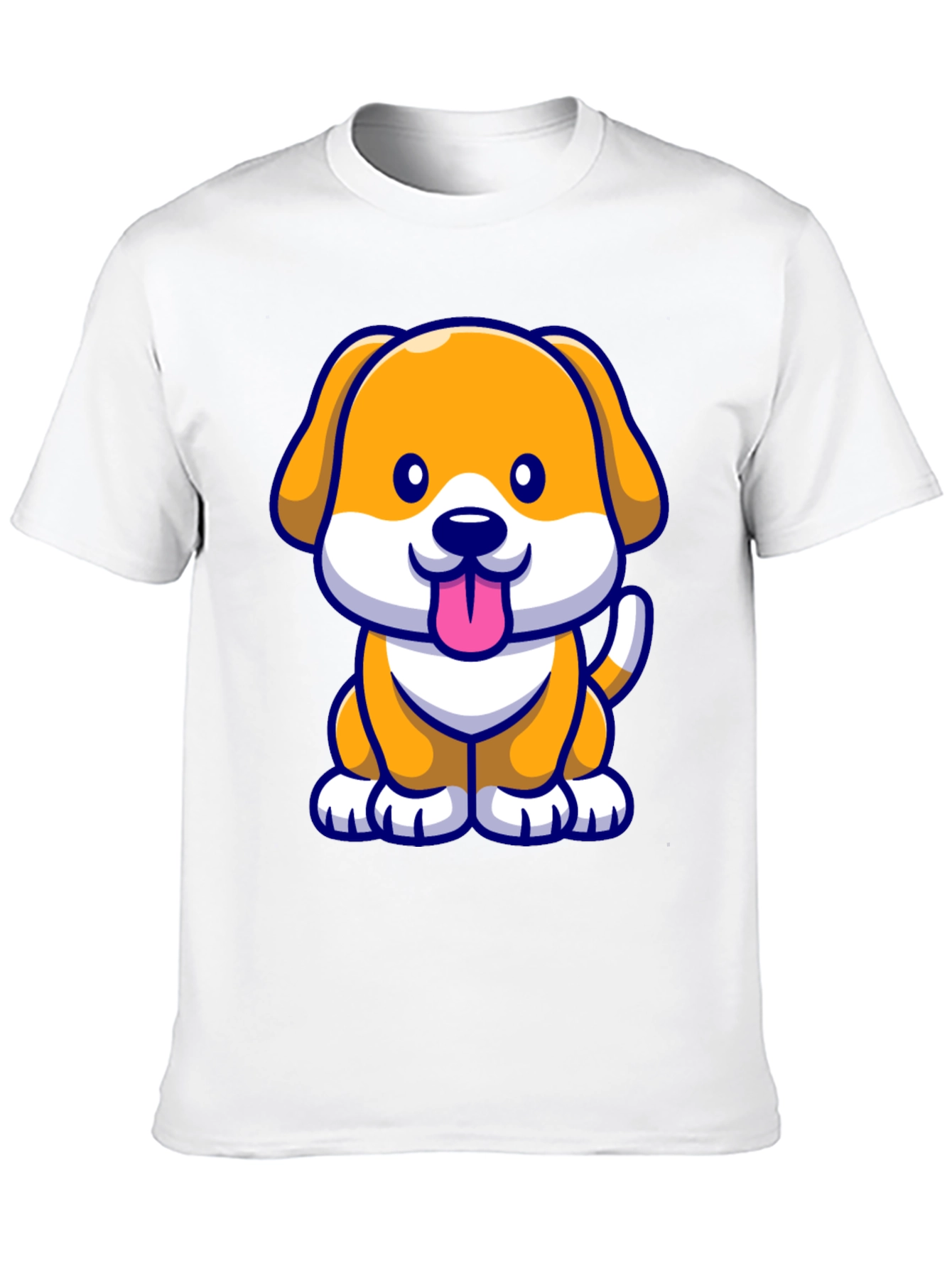 Cute Cartoon Dog T-Shirt - Black