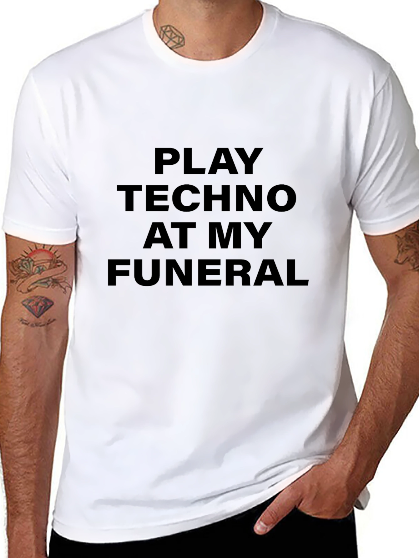 Play Techno at My Funeral Black T-Shirt
