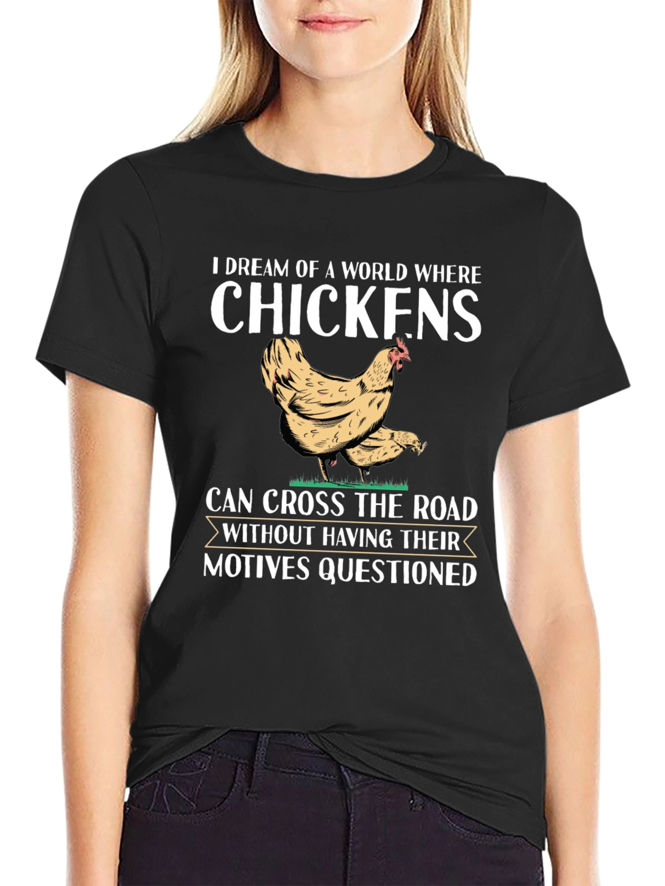 Chicken Crossing T-Shirt - Why Did the Chicken Cross the Road?
