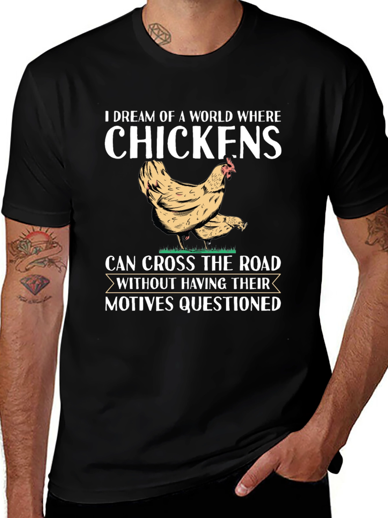 Chicken Crossing T-Shirt - Why Did the Chicken Cross the Road?