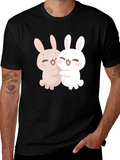 Cute Bunny Hug T-Shirt - Black