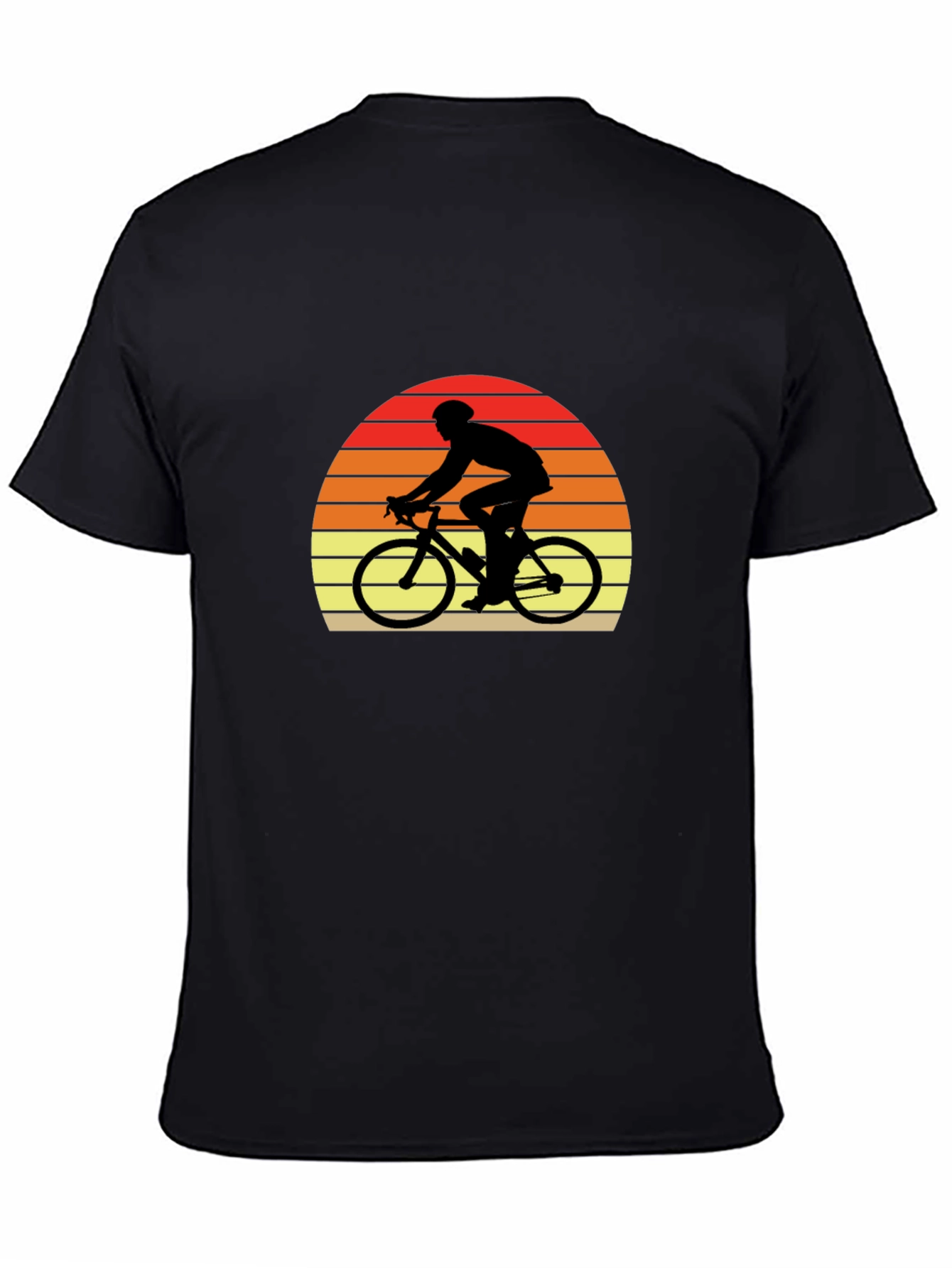 Retro Cyclist T-Shirt - Sunset Ride Design