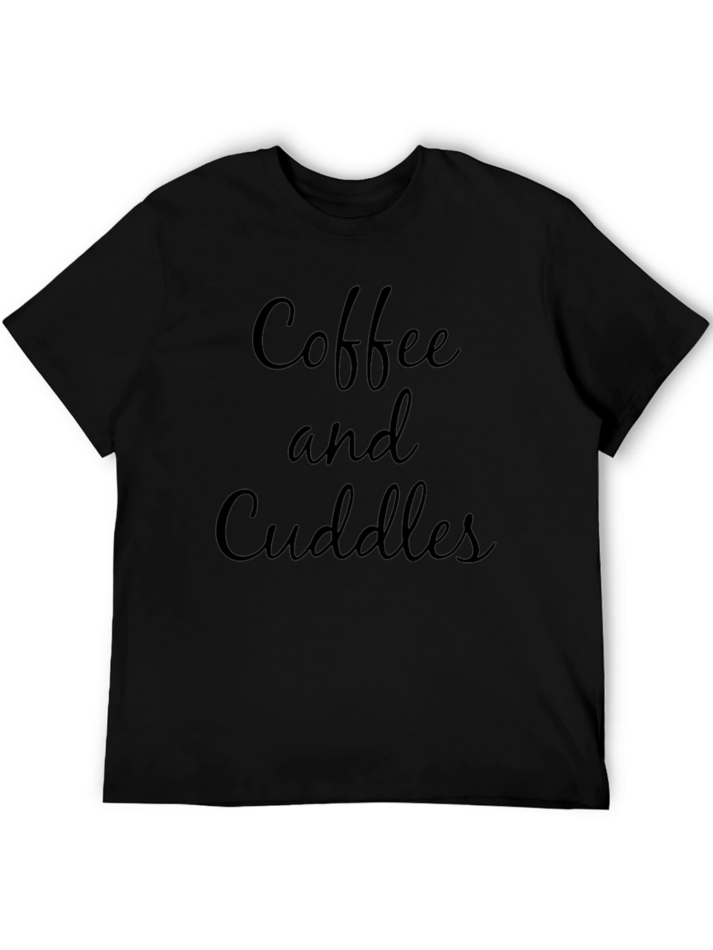 Coffee & Cuddles Graphic Tee - Soft Black T-Shirt