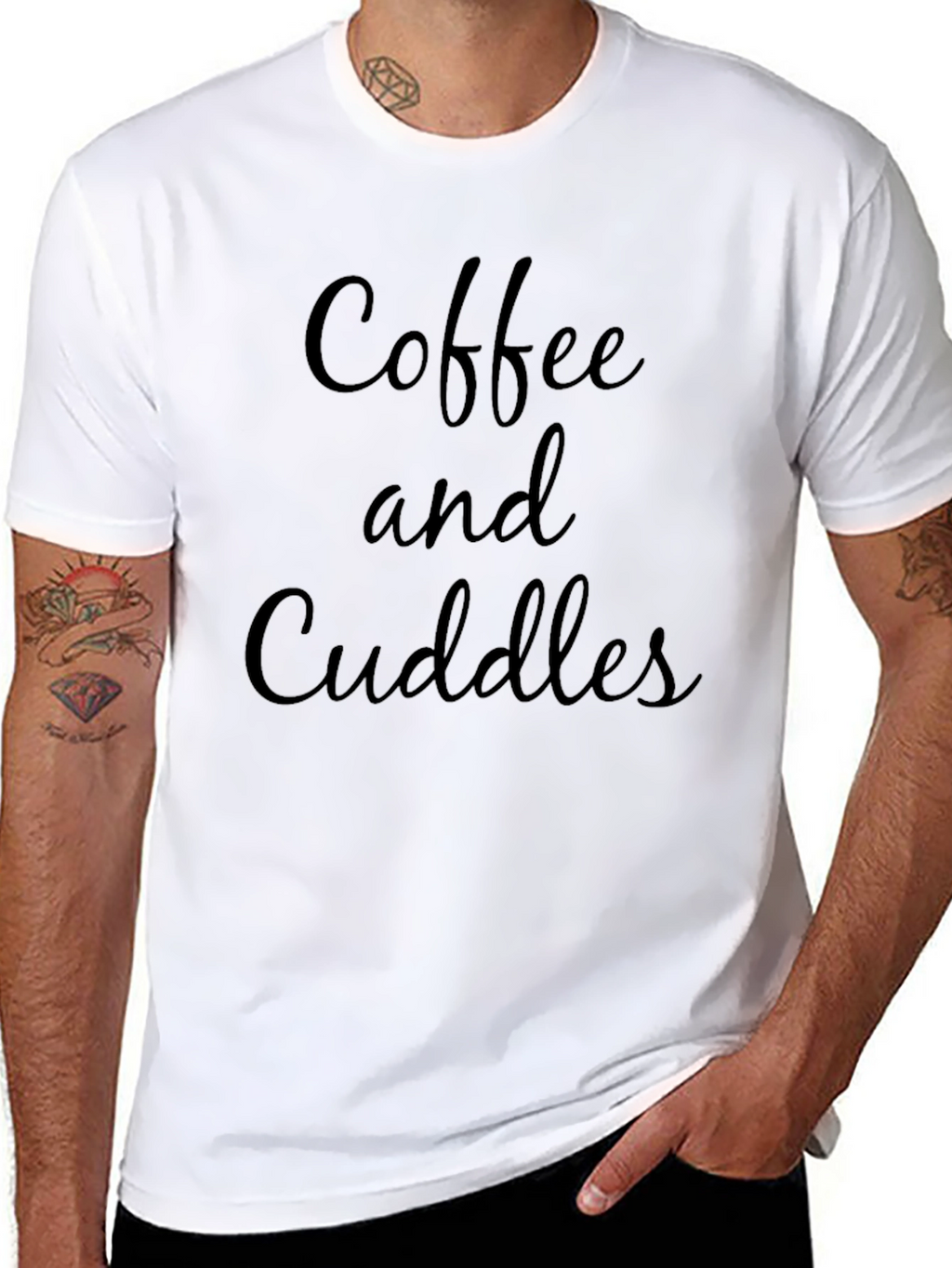 Coffee & Cuddles Graphic Tee - Soft Black T-Shirt