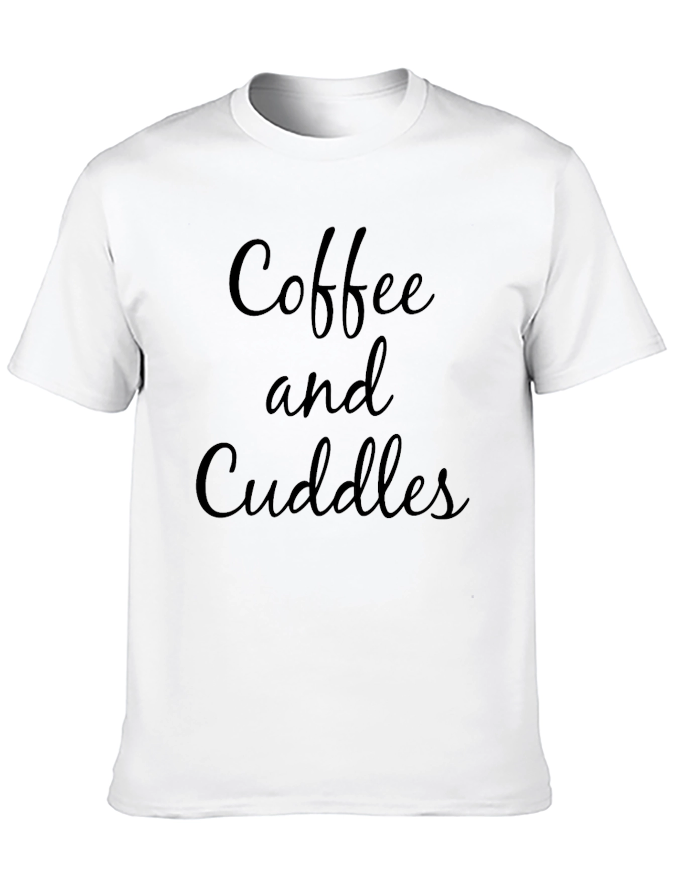 Coffee & Cuddles Graphic Tee - Soft Black T-Shirt