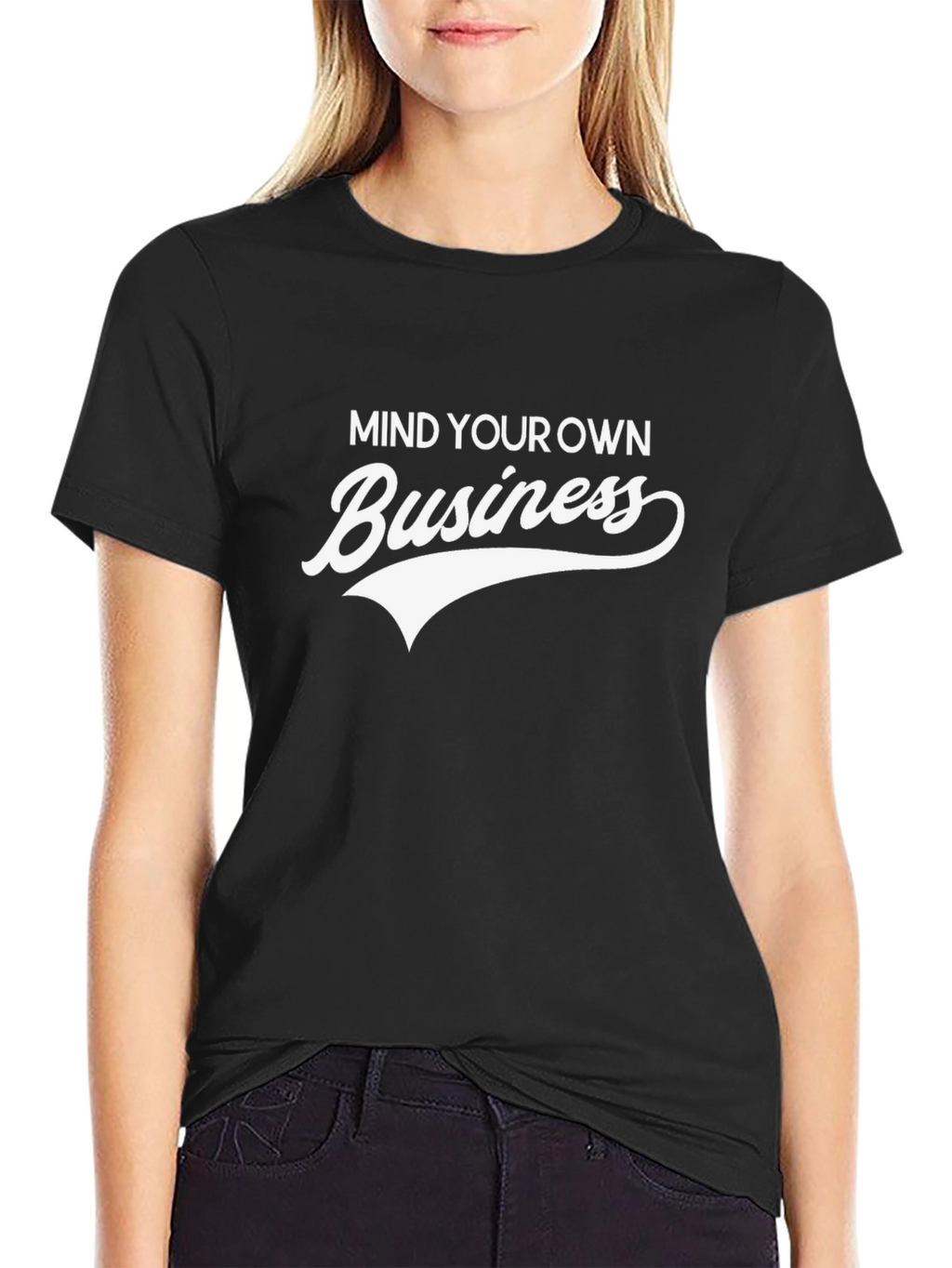 Mind Your Own Business Graphic Tee - Black