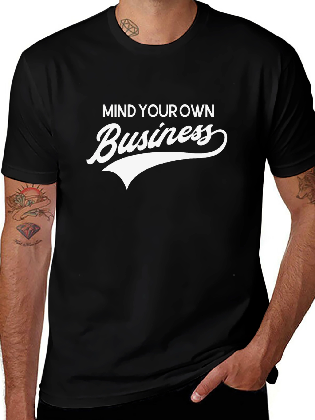 Mind Your Own Business Graphic Tee - Black
