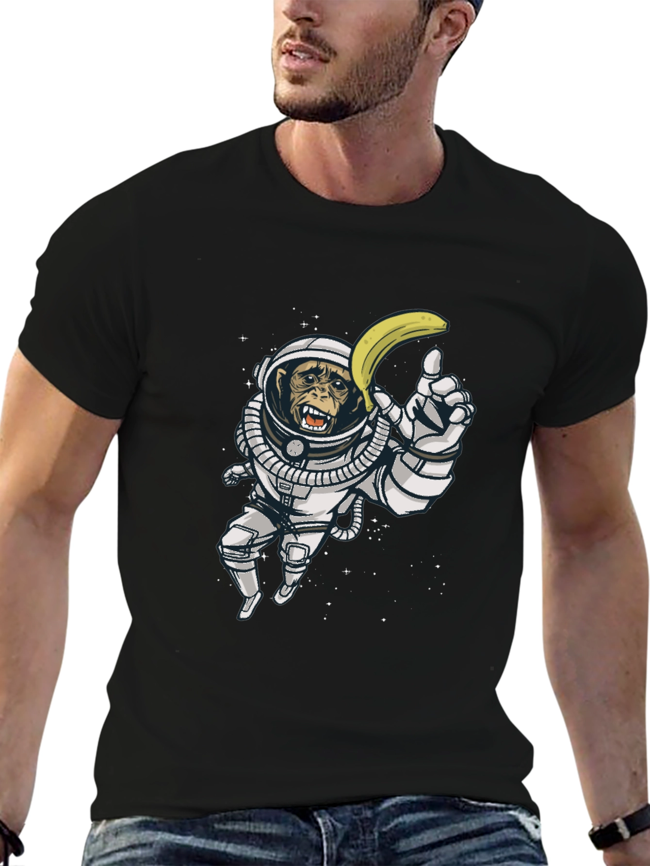 Ape Astronaut T-Shirt - Monkey in Space with Banana