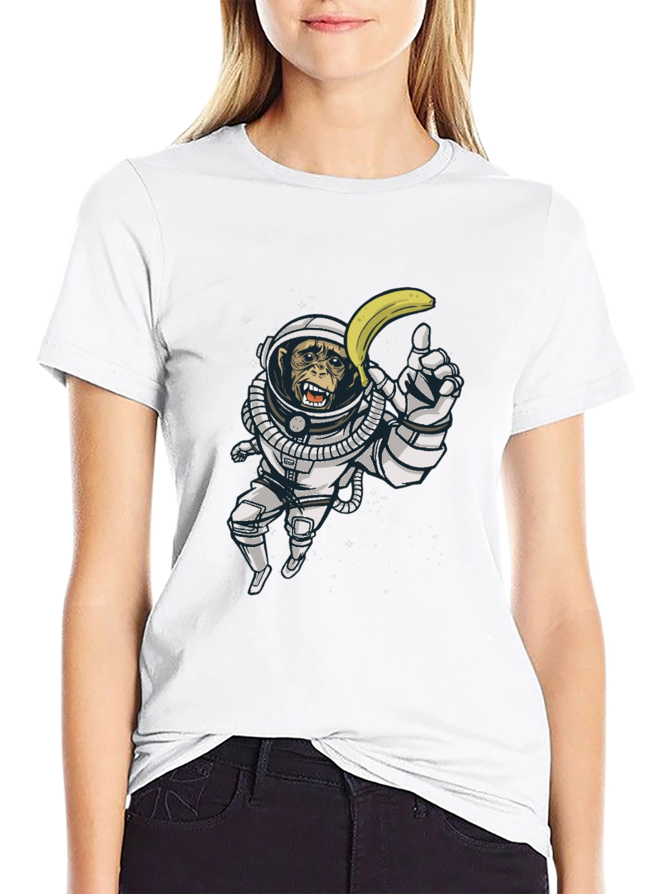 Ape Astronaut T-Shirt - Monkey in Space with Banana