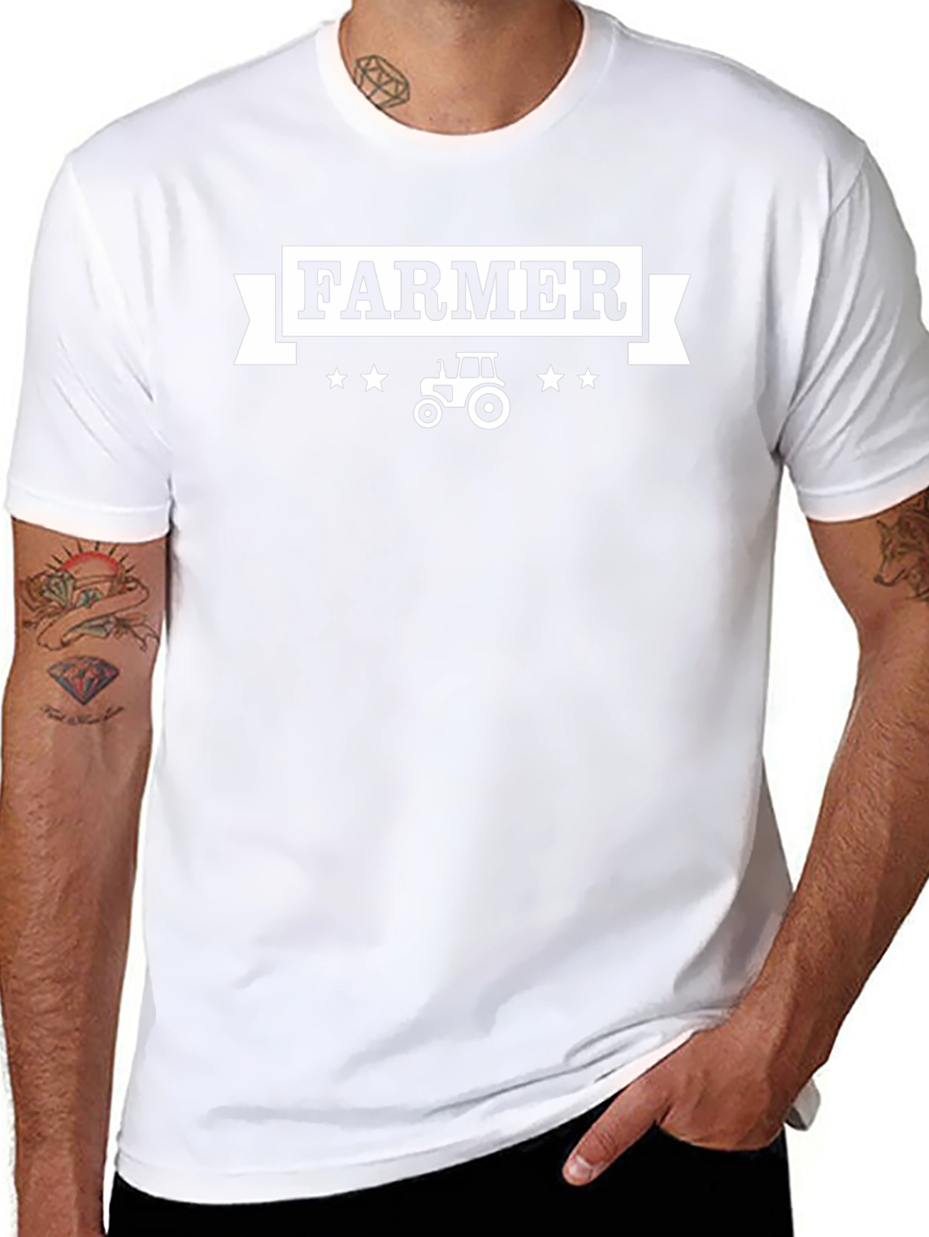 Farmer Graphic Tee - Black Cotton Blend