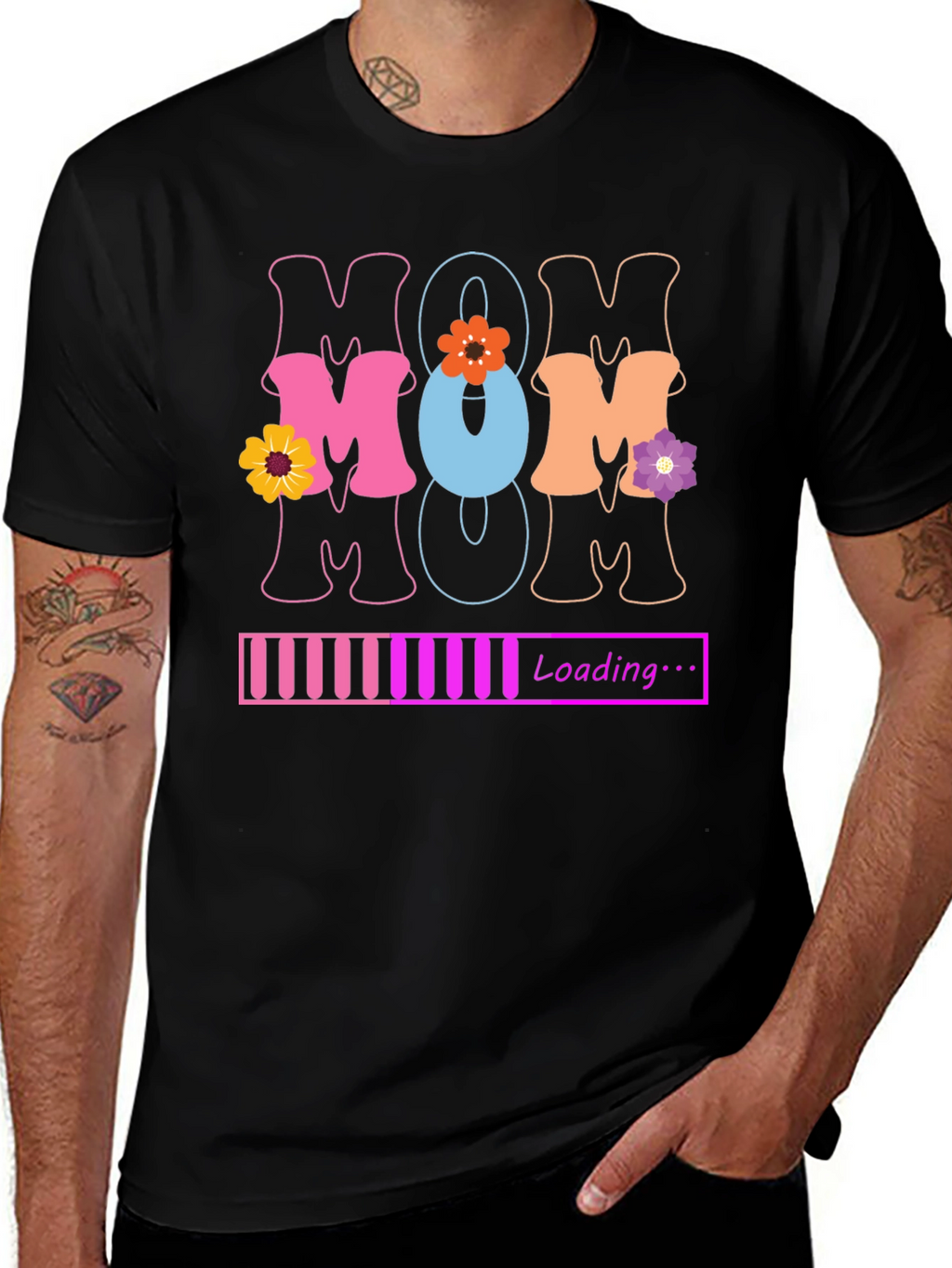 Mom Loading T-Shirt - Black Novelty Tee