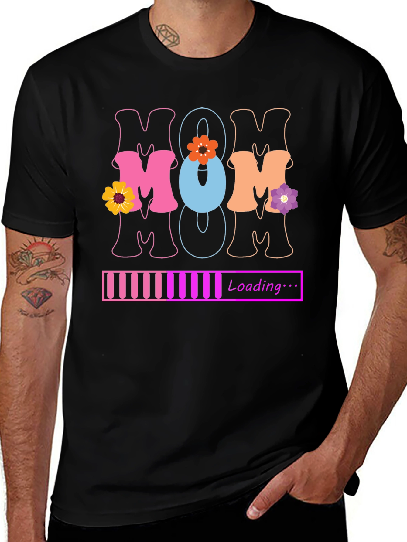 Mom Loading T-Shirt - Black Novelty Tee