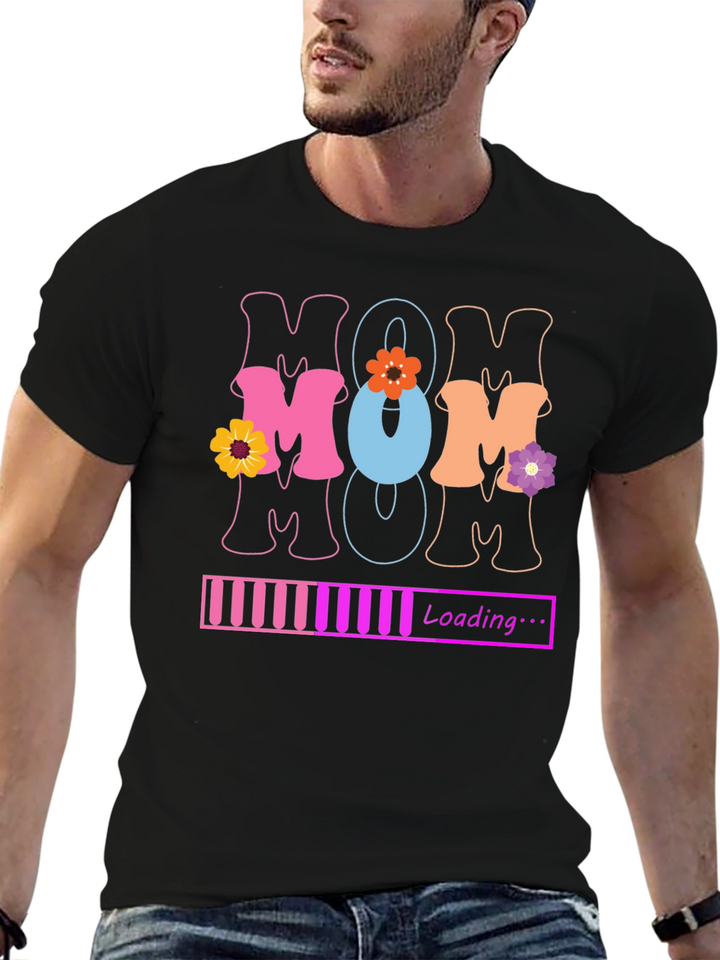 Mom Loading T-Shirt - Black Novelty Tee
