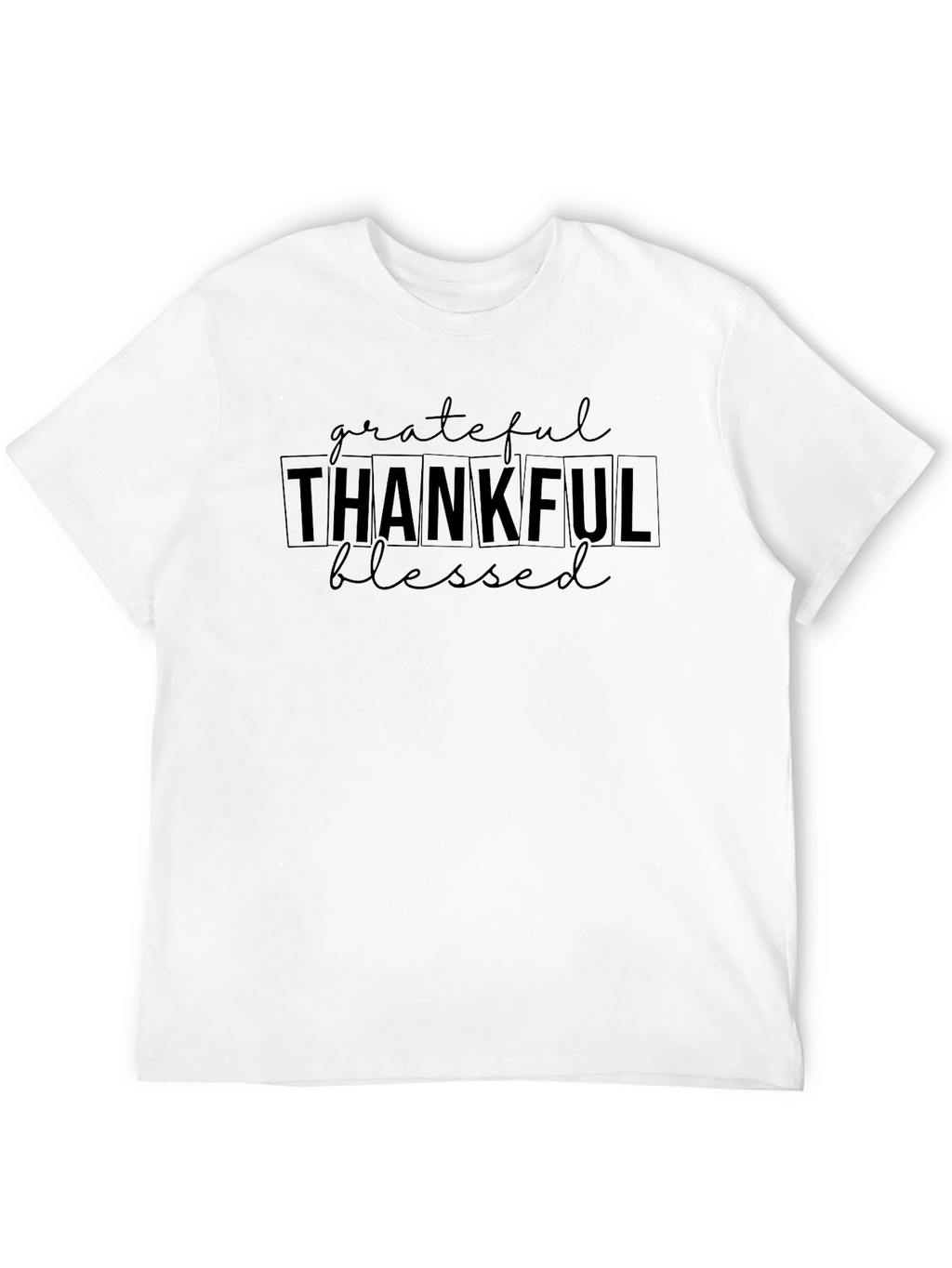 Grateful Thankful Blessed Black Tee