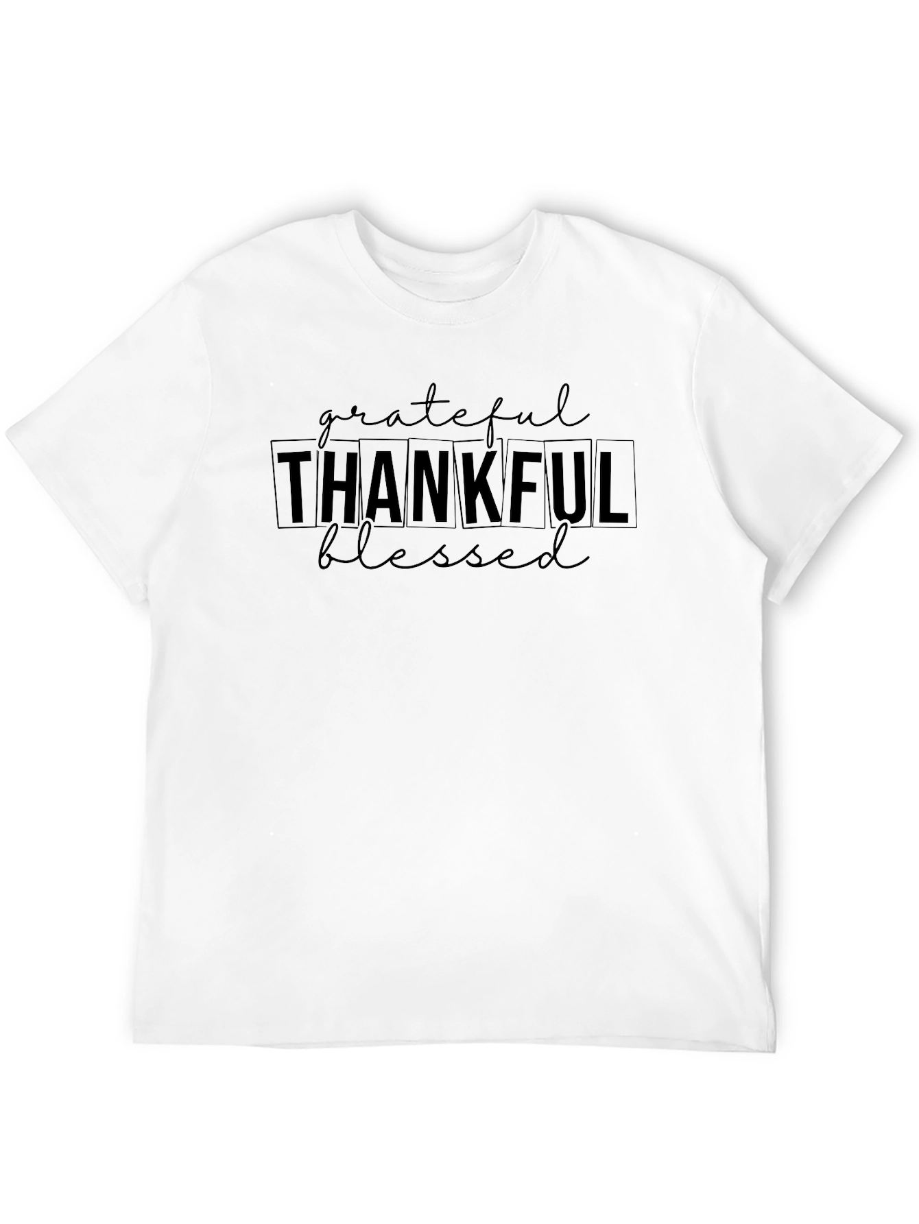 Grateful Thankful Blessed Black Tee