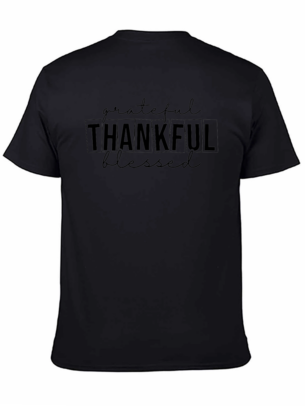 Grateful Thankful Blessed Black Tee