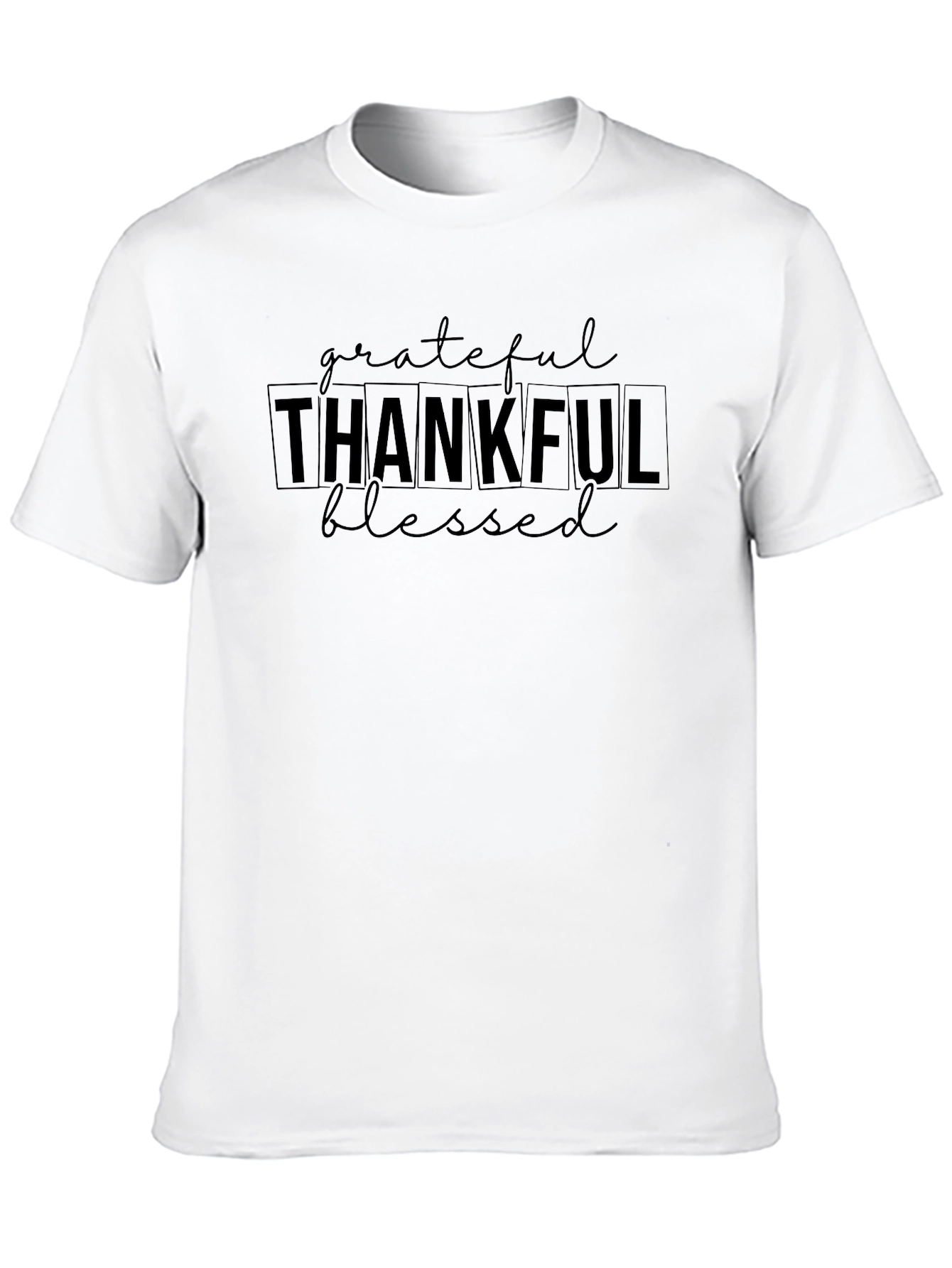 Grateful Thankful Blessed Black Tee