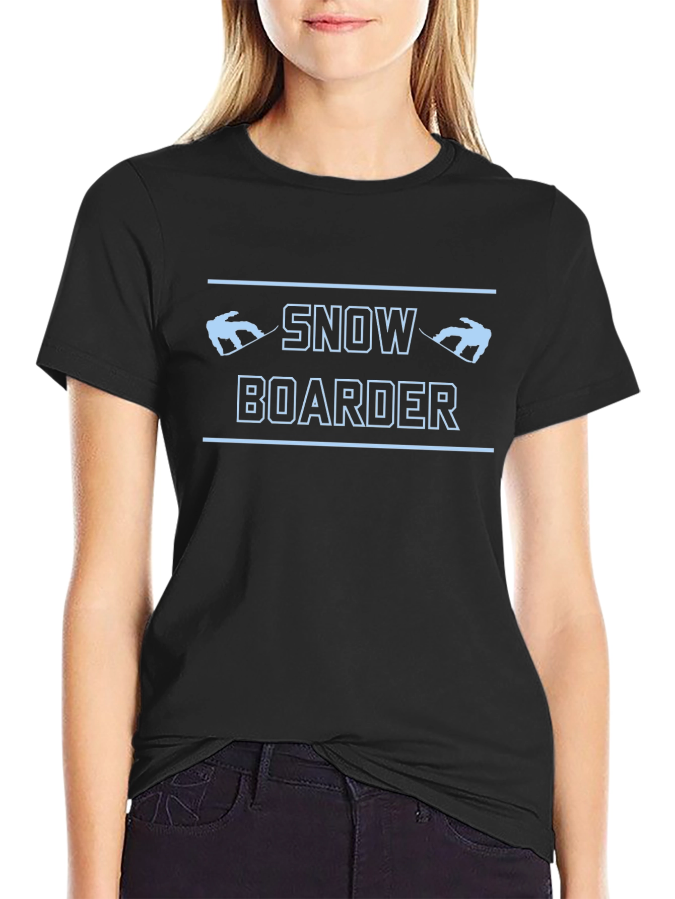 Snowboarder Graphic Tee - Black Cotton