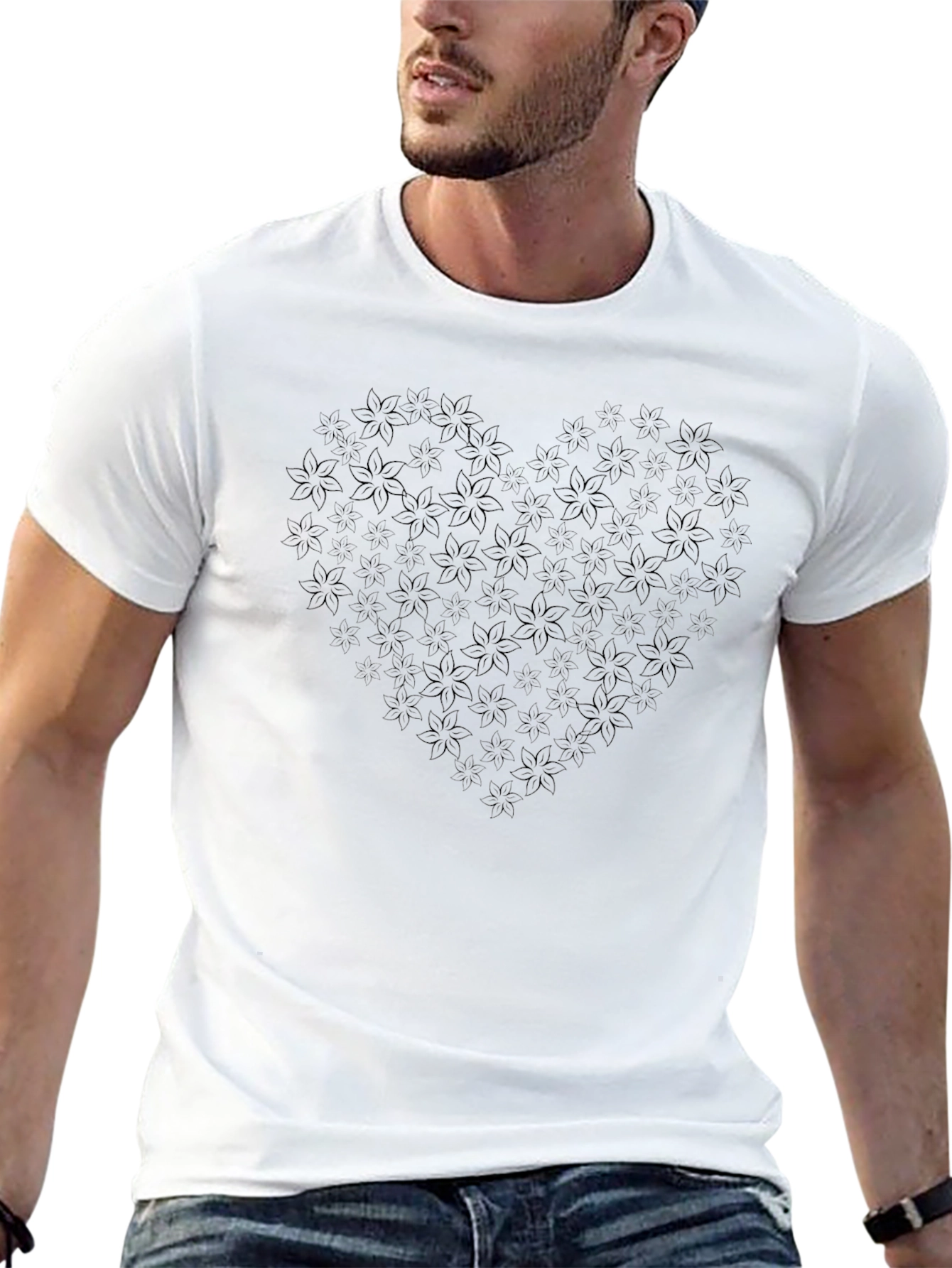 Floral Heart Tee - Stylish Comfort