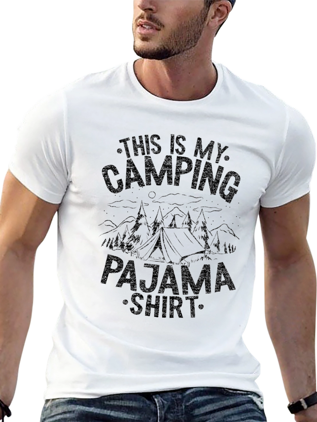 Camping Pajama Shirt - Soft Black Tee