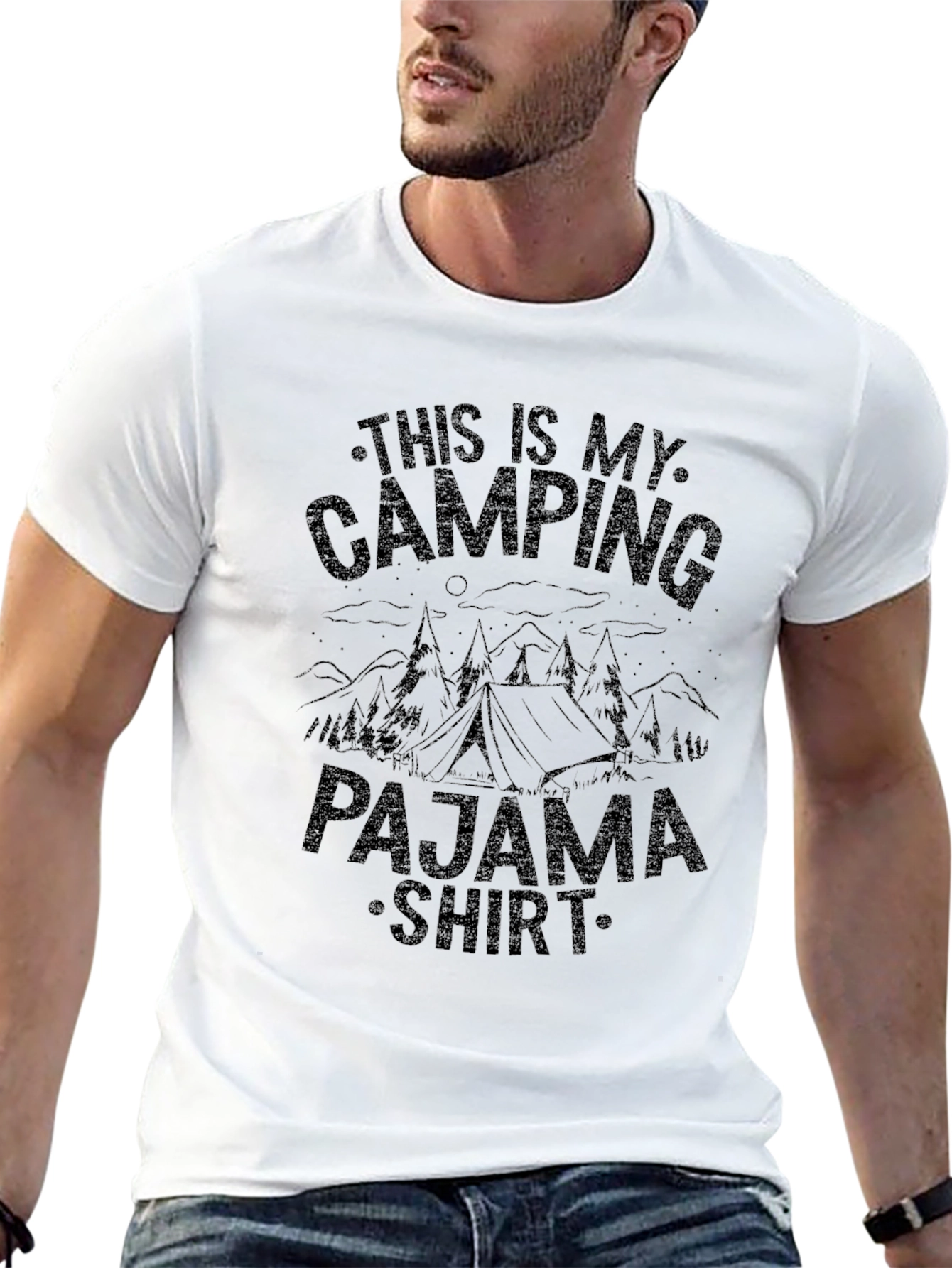 Camping Pajama Shirt - Soft Black Tee