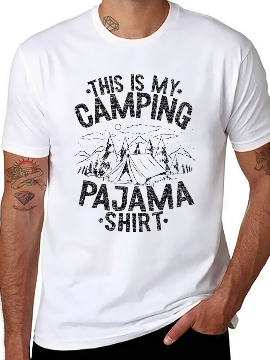 Camping Pajama Shirt - Soft Black Tee