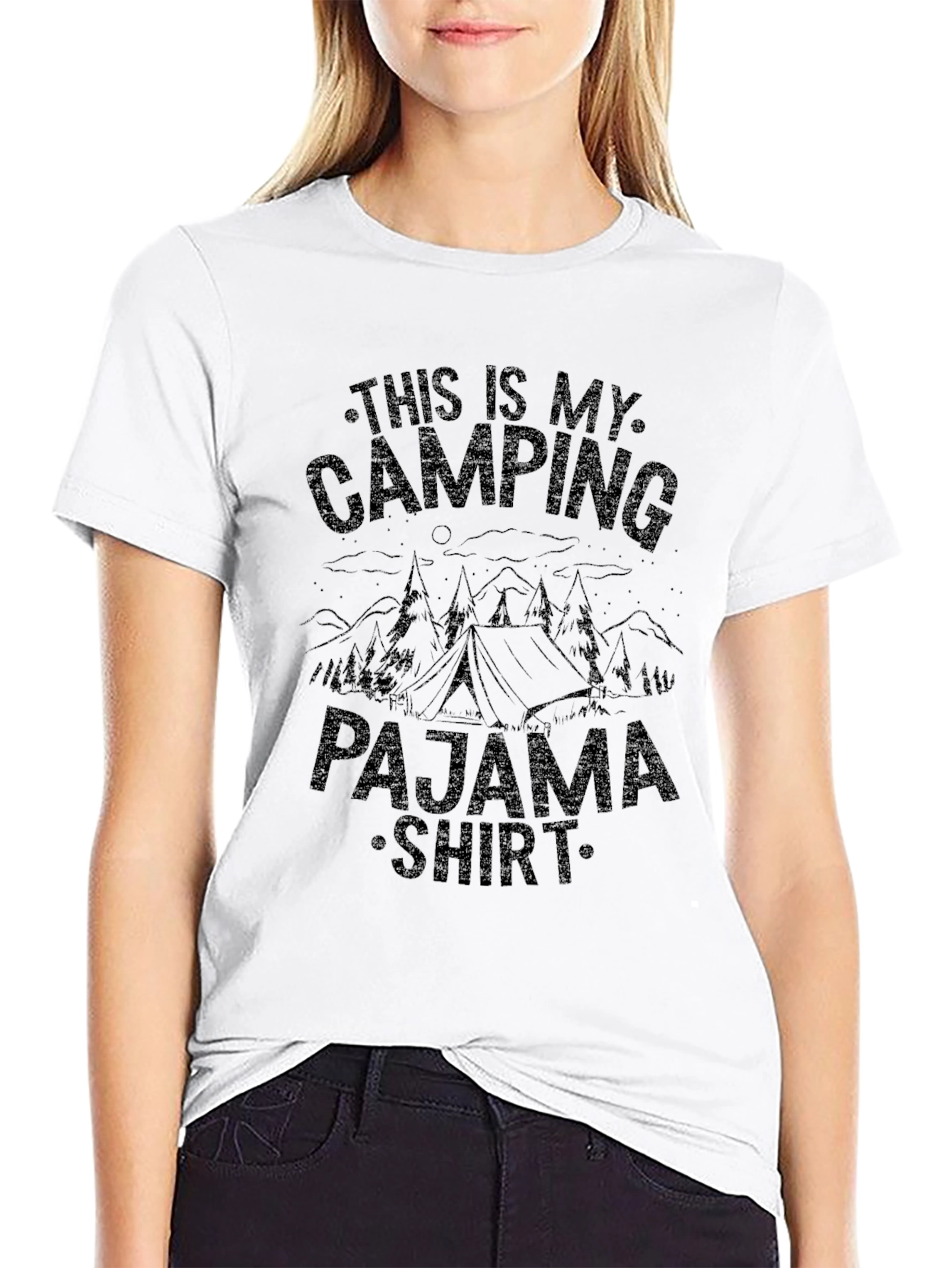 Camping Pajama Shirt - Soft Black Tee