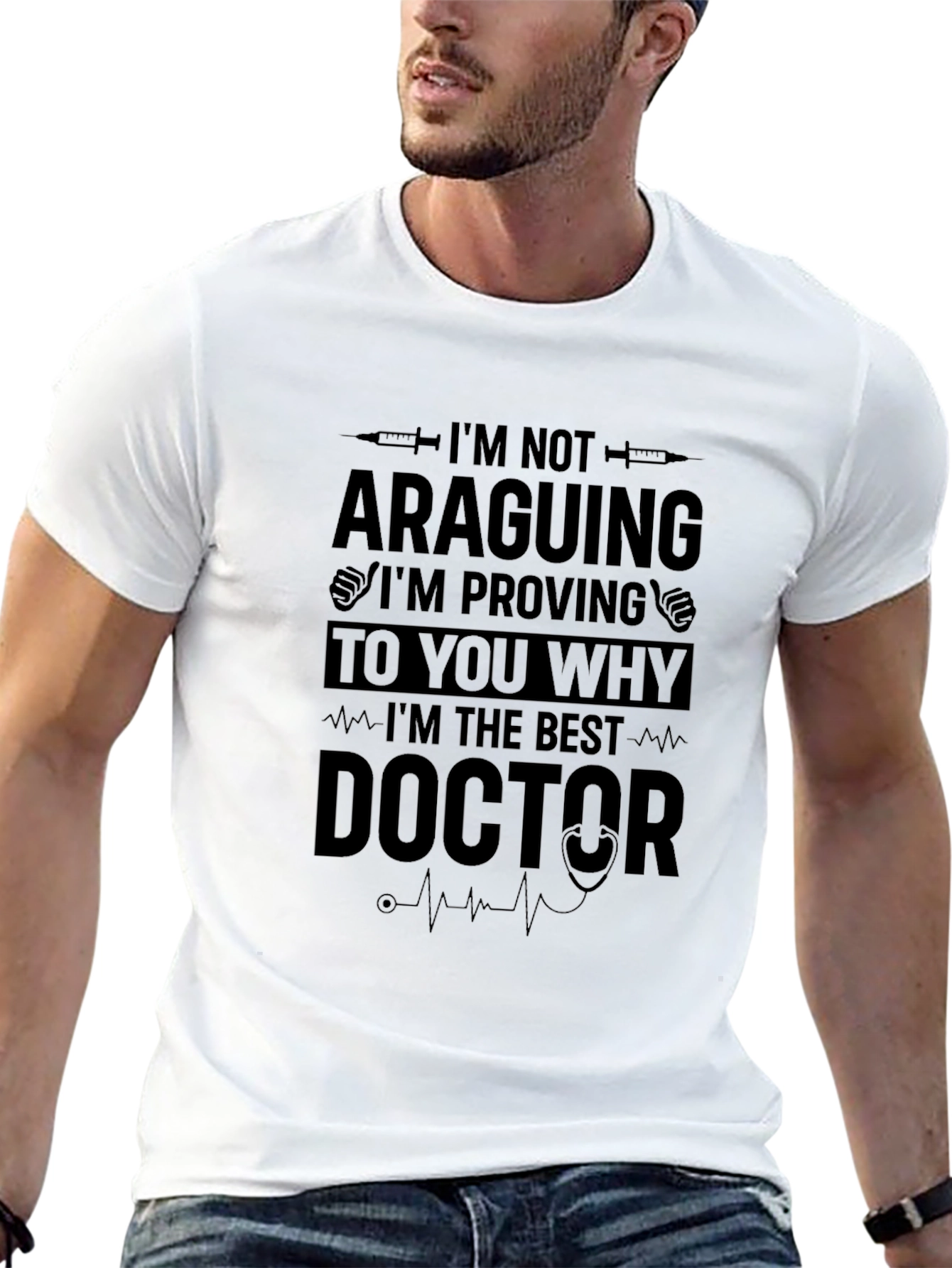 Best Doctor Graphic Tee - Black Cotton Blend