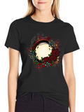 Floral Frame Graphic Tee - Black