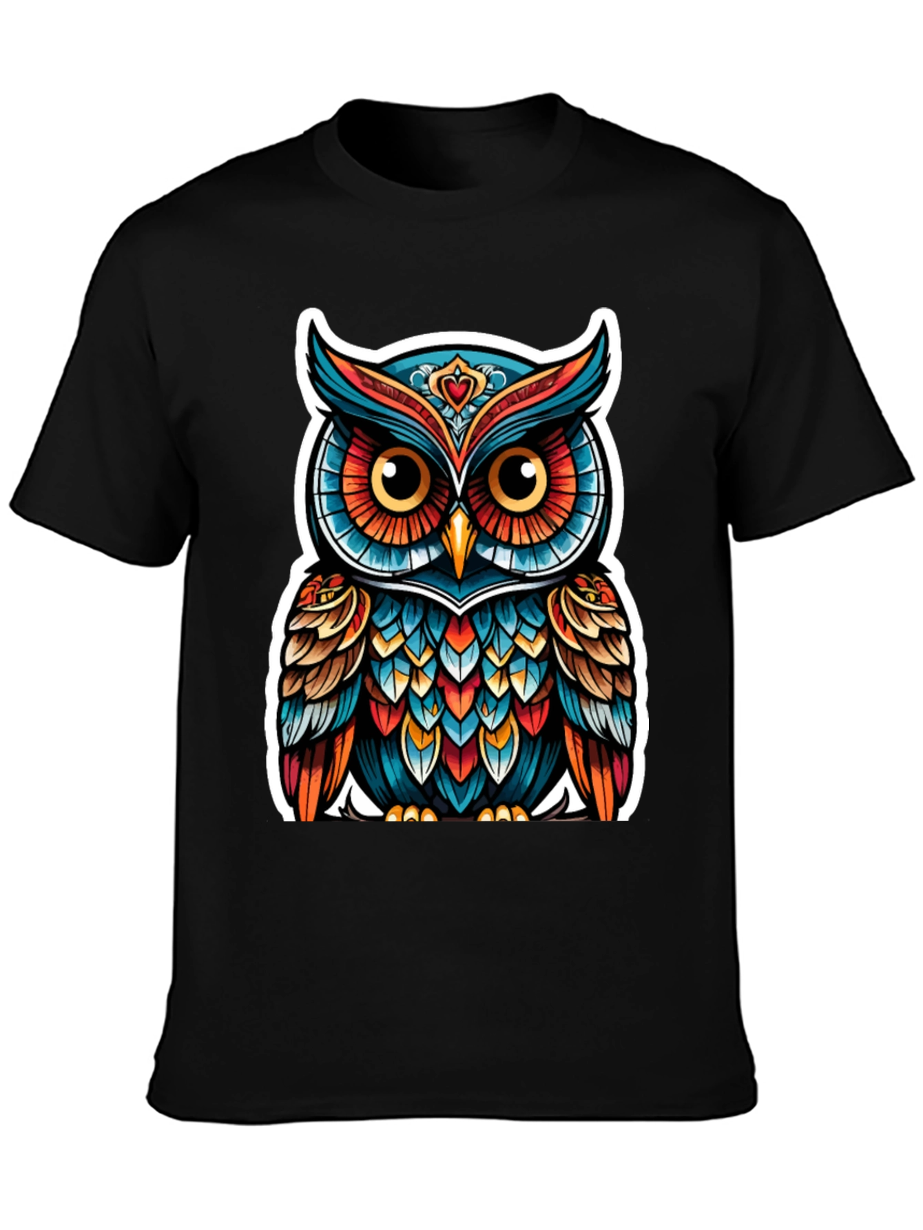 Vibrant Owl Graphic Tee - Unique Artistic Design
