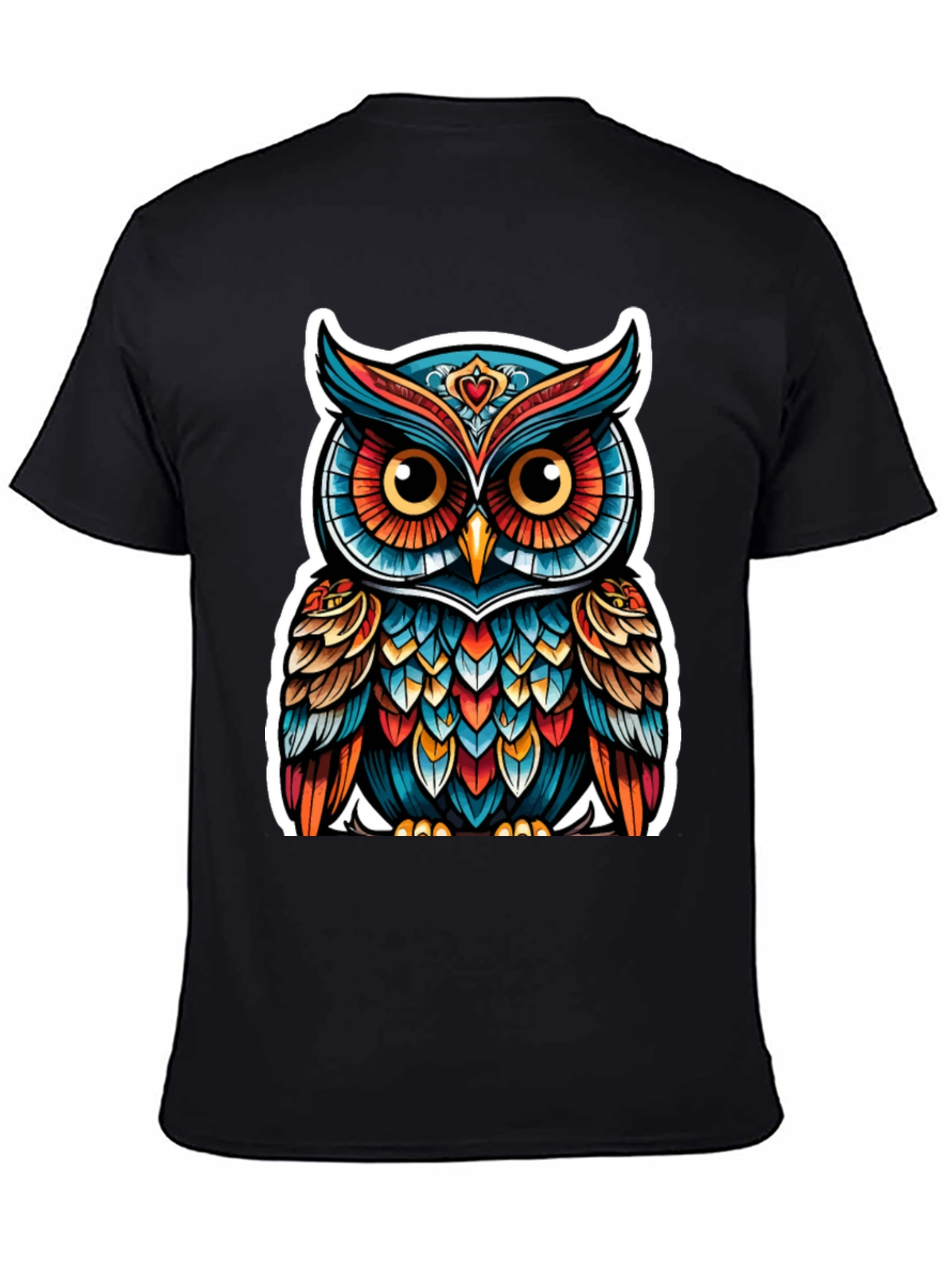 Vibrant Owl Graphic Tee - Unique Artistic Design