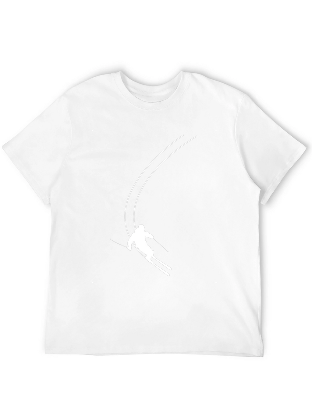Skiing Graphic Tee - Black Cotton Blend Shirt