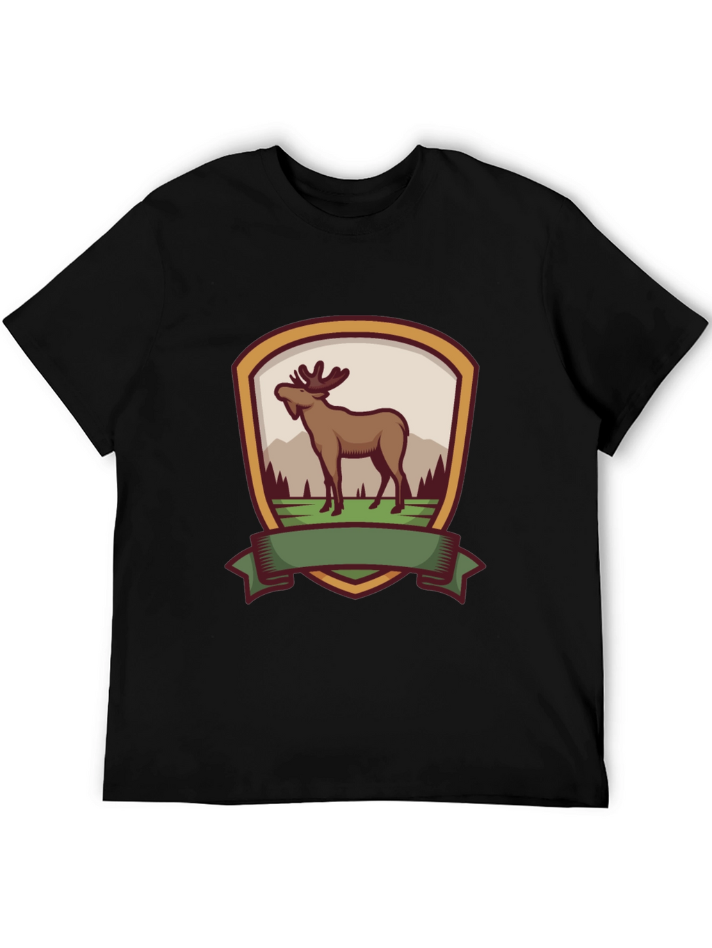 Moose Emblem Black T-Shirt