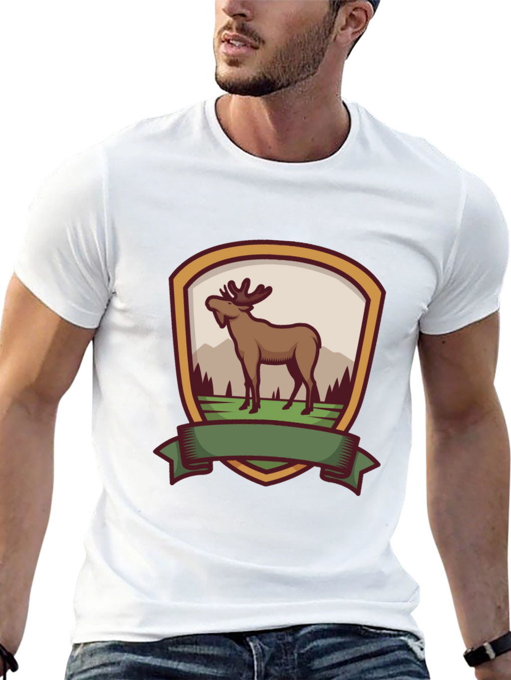 Moose Emblem Black T-Shirt