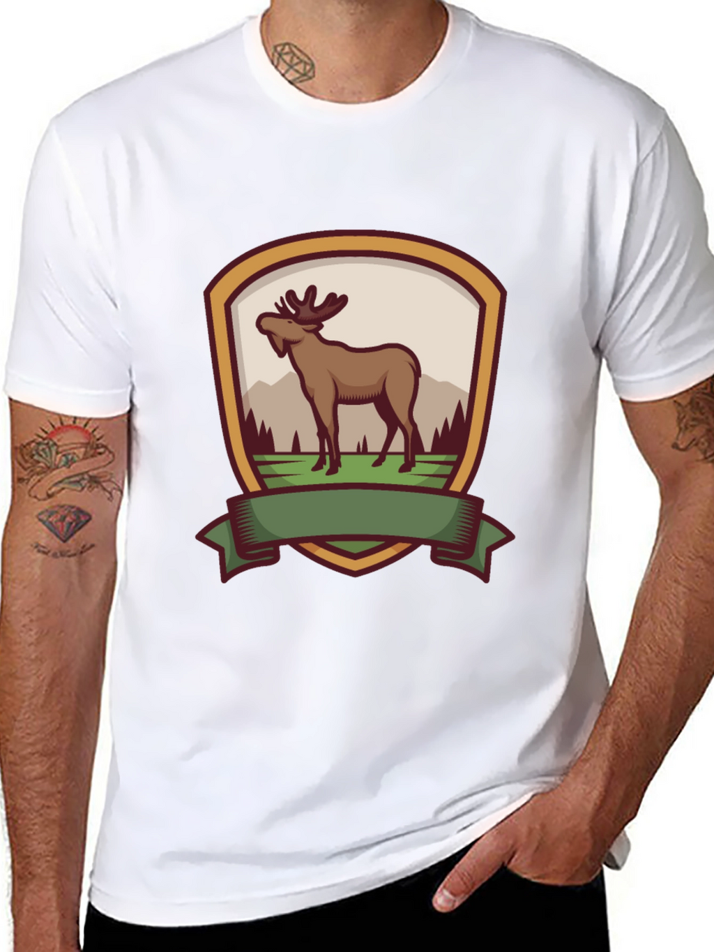 Moose Emblem Black T-Shirt