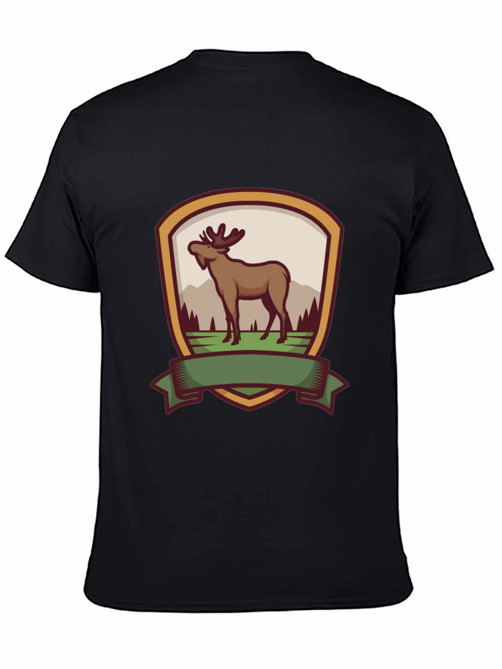 Moose Emblem Black T-Shirt