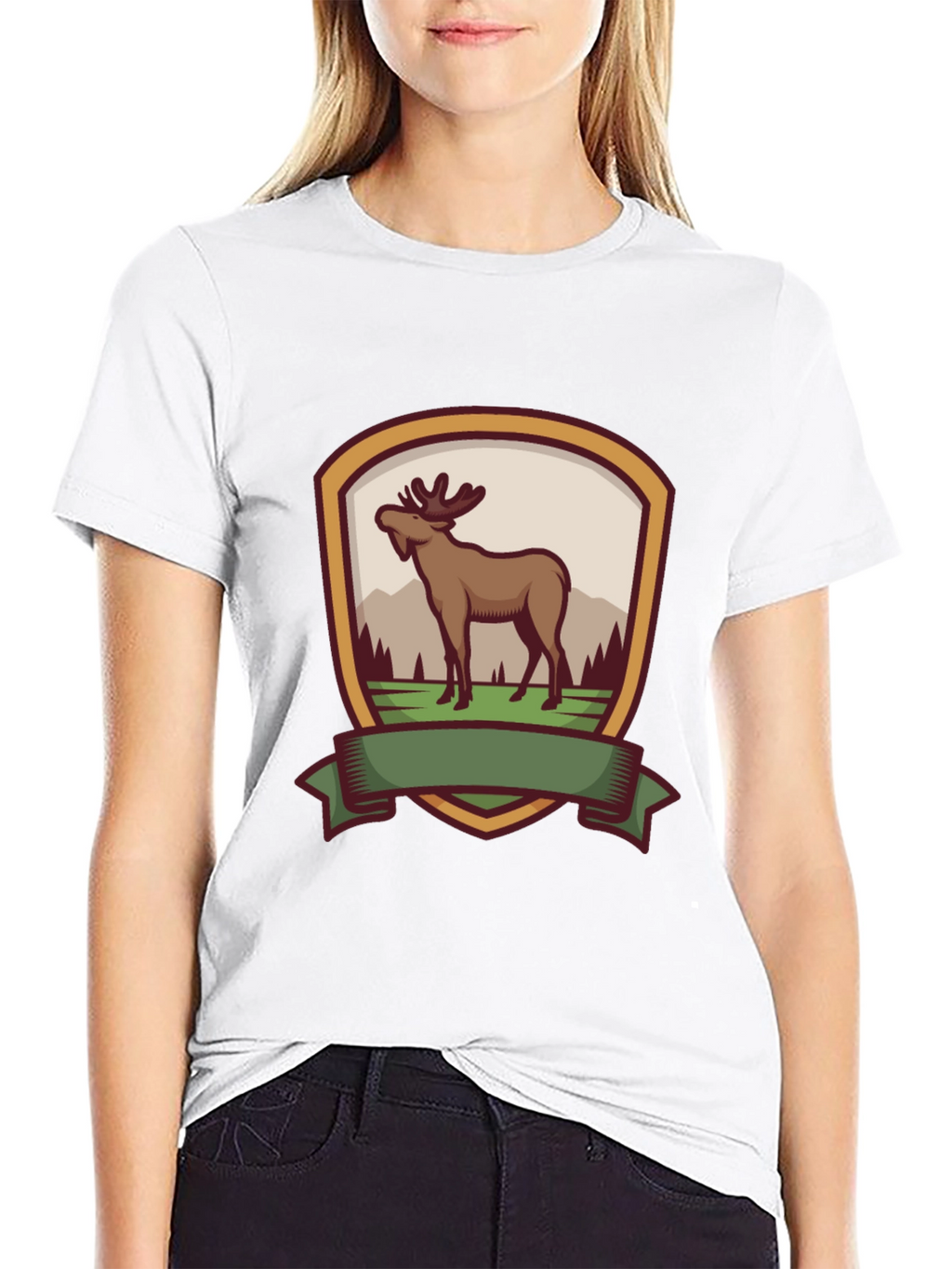 Moose Emblem Black T-Shirt