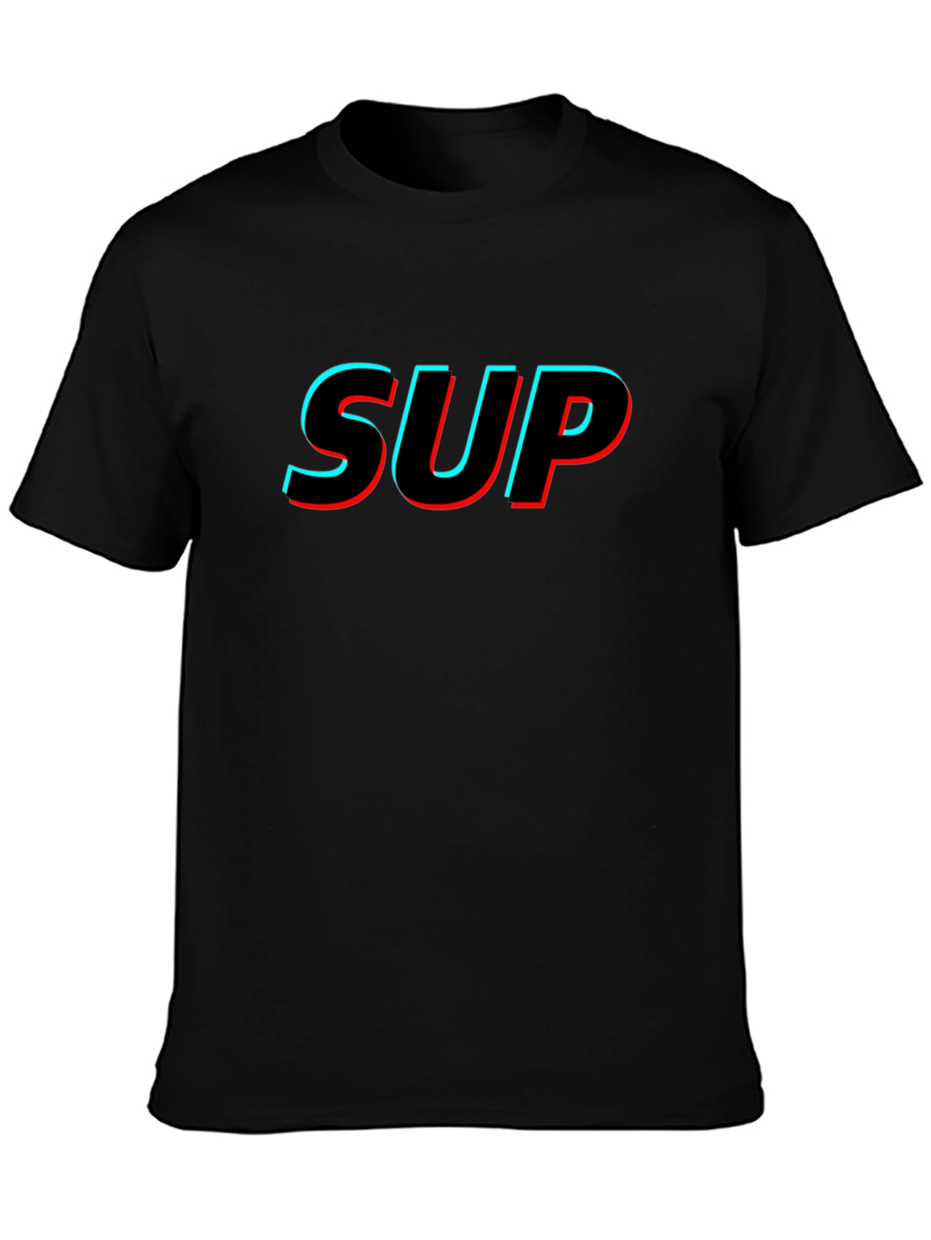SUP Glitch Graphic Black T-Shirt