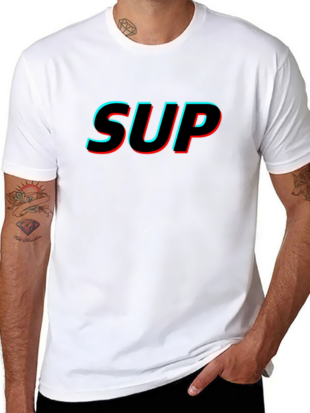 SUP Glitch Graphic Black T-Shirt
