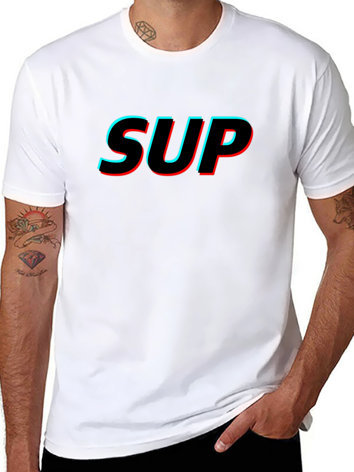 SUP Glitch Graphic Black T-Shirt