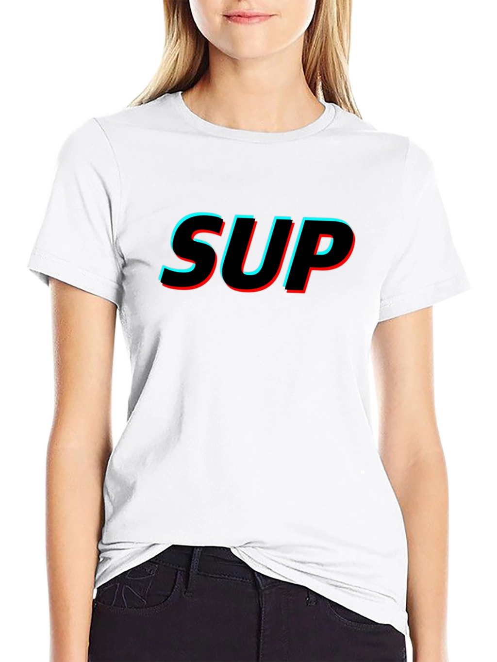 SUP Glitch Graphic Black T-Shirt