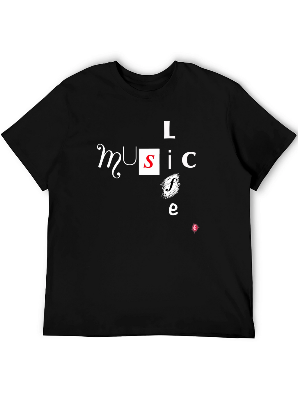 Music Lovers Black Graphic T-Shirt
