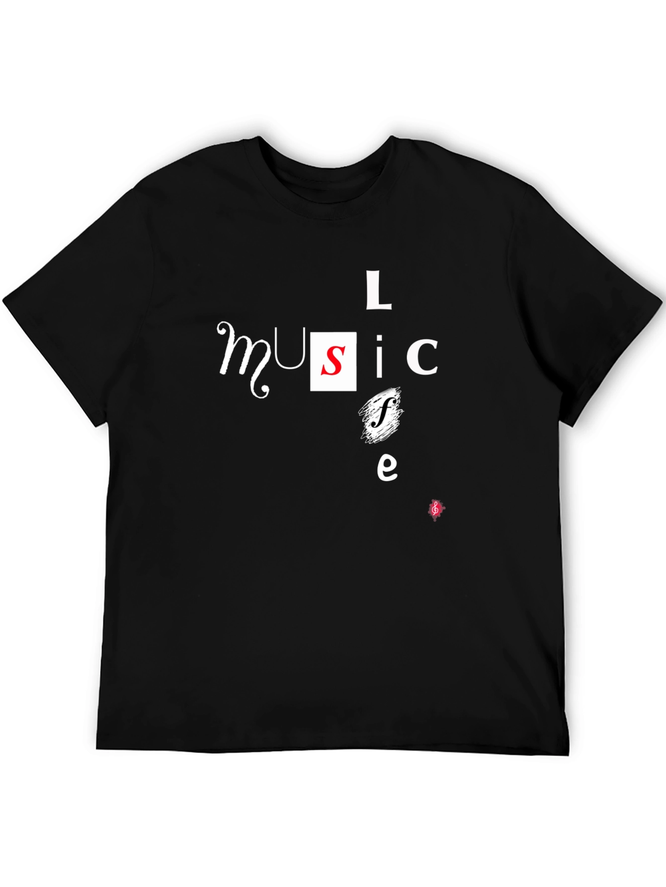 Music Lovers Black Graphic T-Shirt