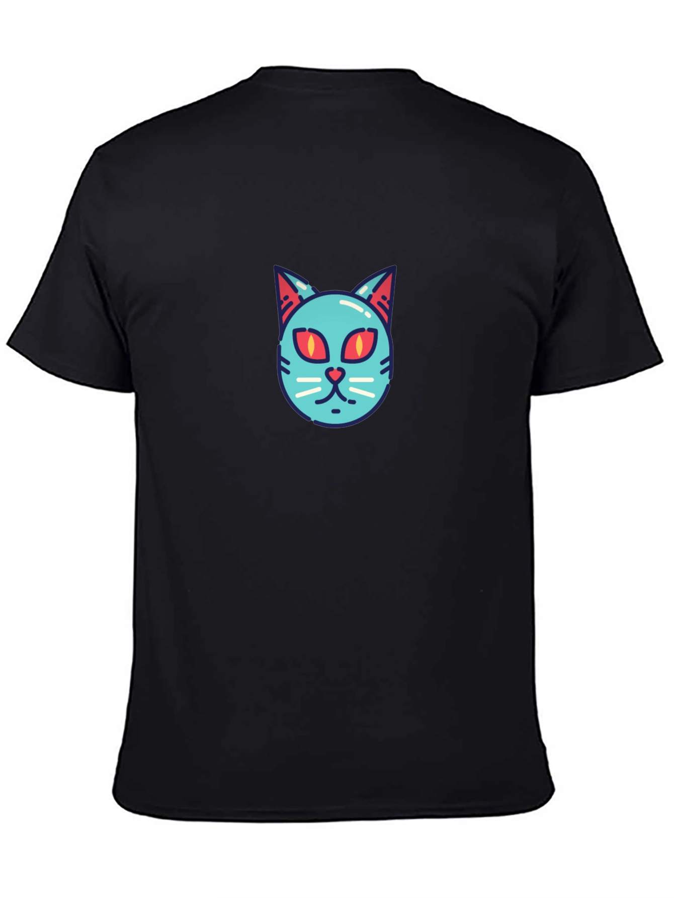 Cool Cat Face T-Shirt - Graphic Print Tee