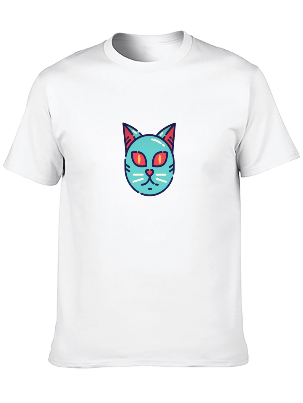 Cool Cat Face T-Shirt - Graphic Print Tee