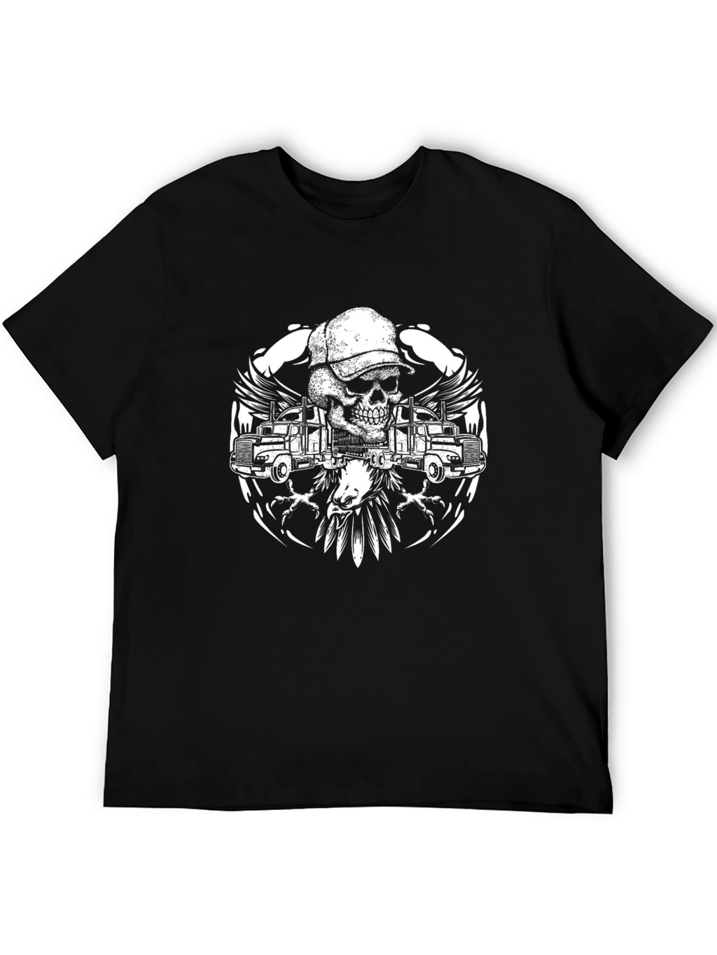 Trucker Skull Graphic T-Shirt