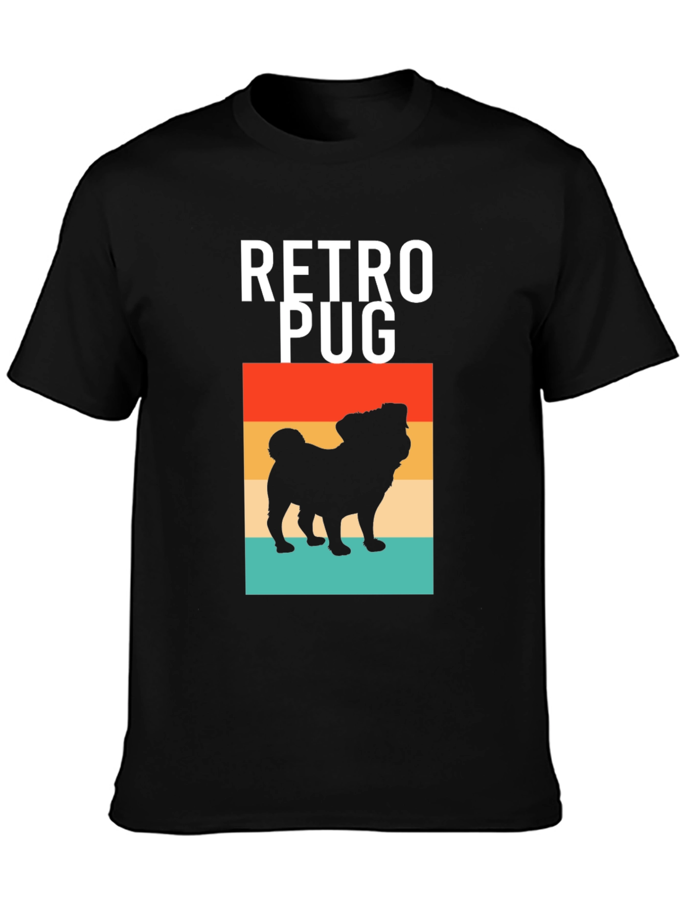 Retro Pug Graphic Tee - Vintage Style
