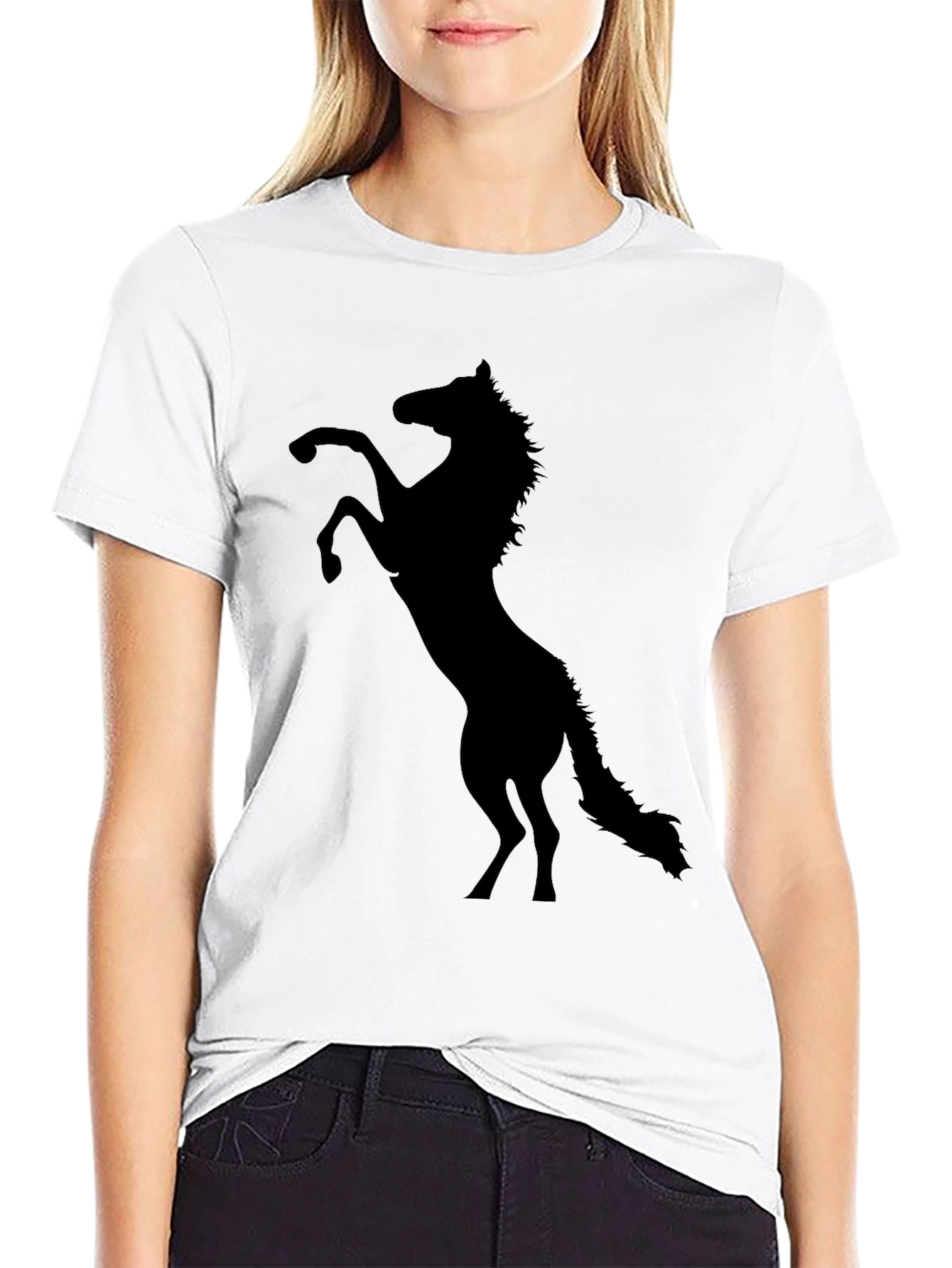 Black Horse Silhouette Graphic Tee