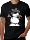 Snowman Graphic Tee - Winter Holiday Style