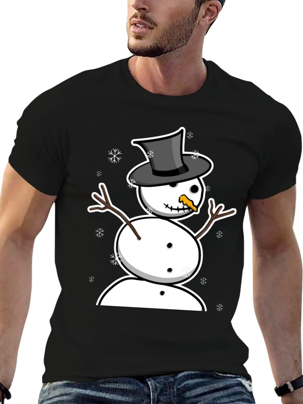 Snowman Graphic Tee - Winter Holiday Style